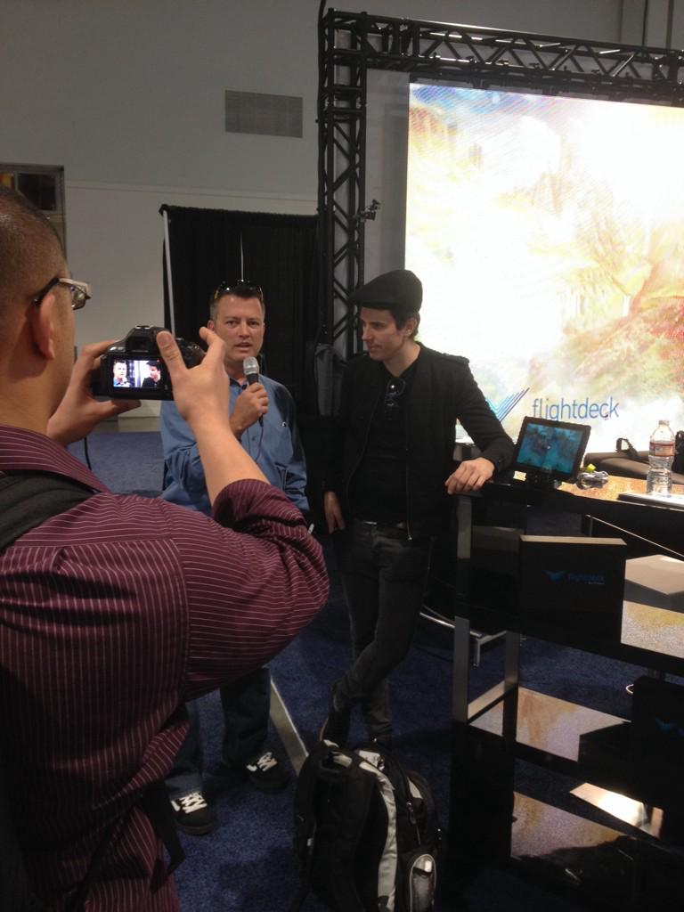 FreeviVR's tweet image. Matt Hagger being interviewed by @HackNewsMedia #Freevi #w3Dc #CES2015