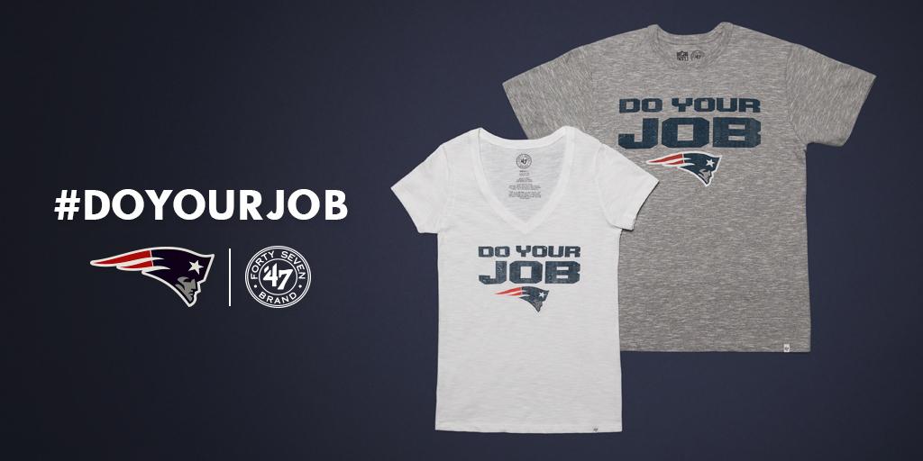 Patriots's tweet image. #DoYourJob

Follow &amp;amp; RT to enter to win a @47Brand Do Your Job t-shirt! buff.ly/1BICJDG