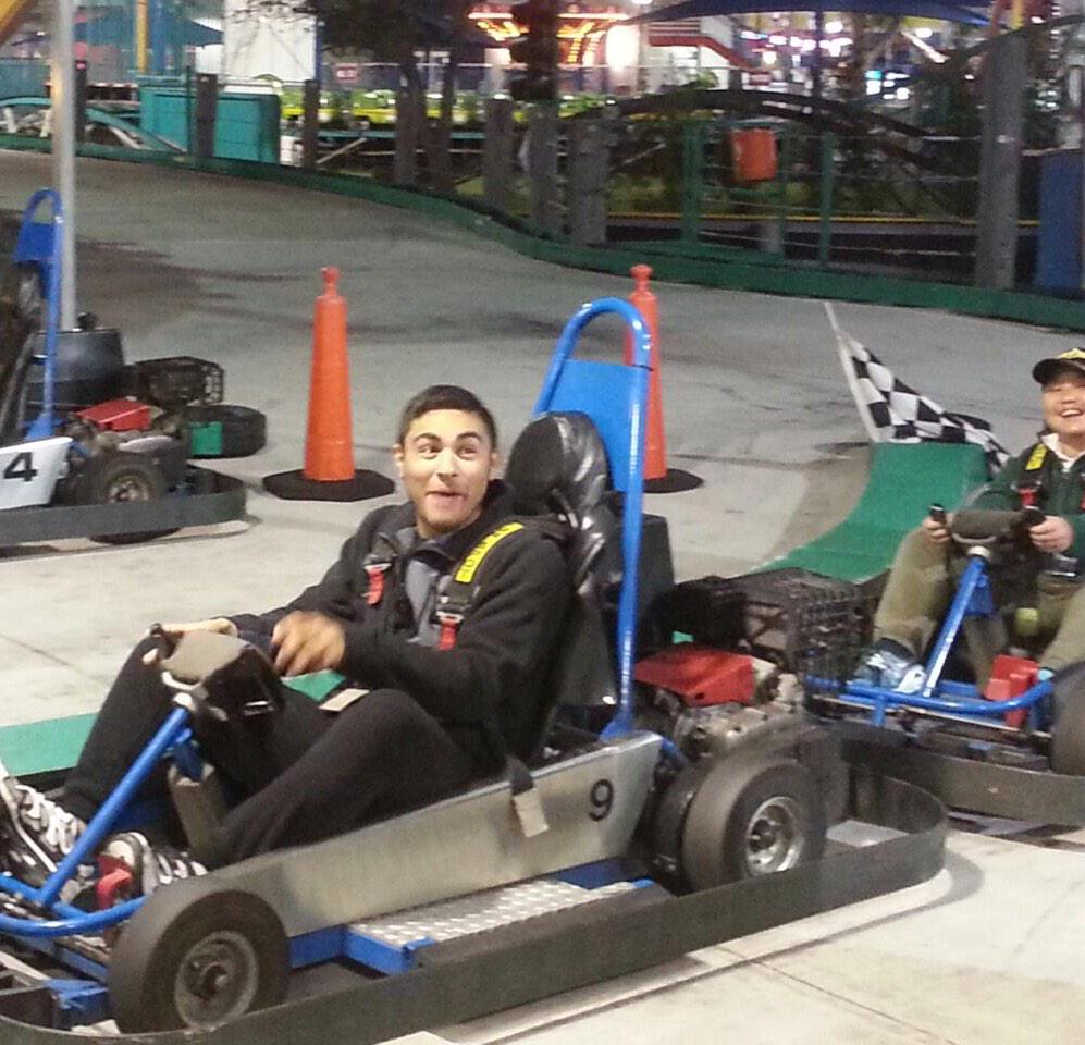 KarlGGGA's tweet photo. Winter camp students Austin and Kevin getting fast and furious! #funspot @GGGAgolf #havingfun http://t.co/RBsZetygK1