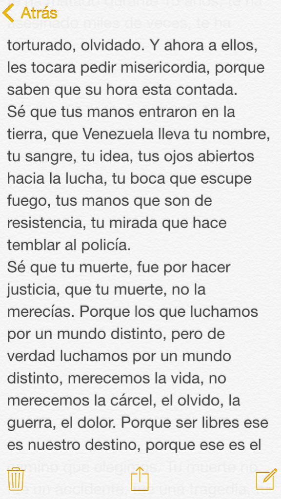 caricuaoresiste's tweet photo. Todos leer: En honor a Bassil. El 12 no se llora, se combate. http://t.co/g0GHsHgrbZ