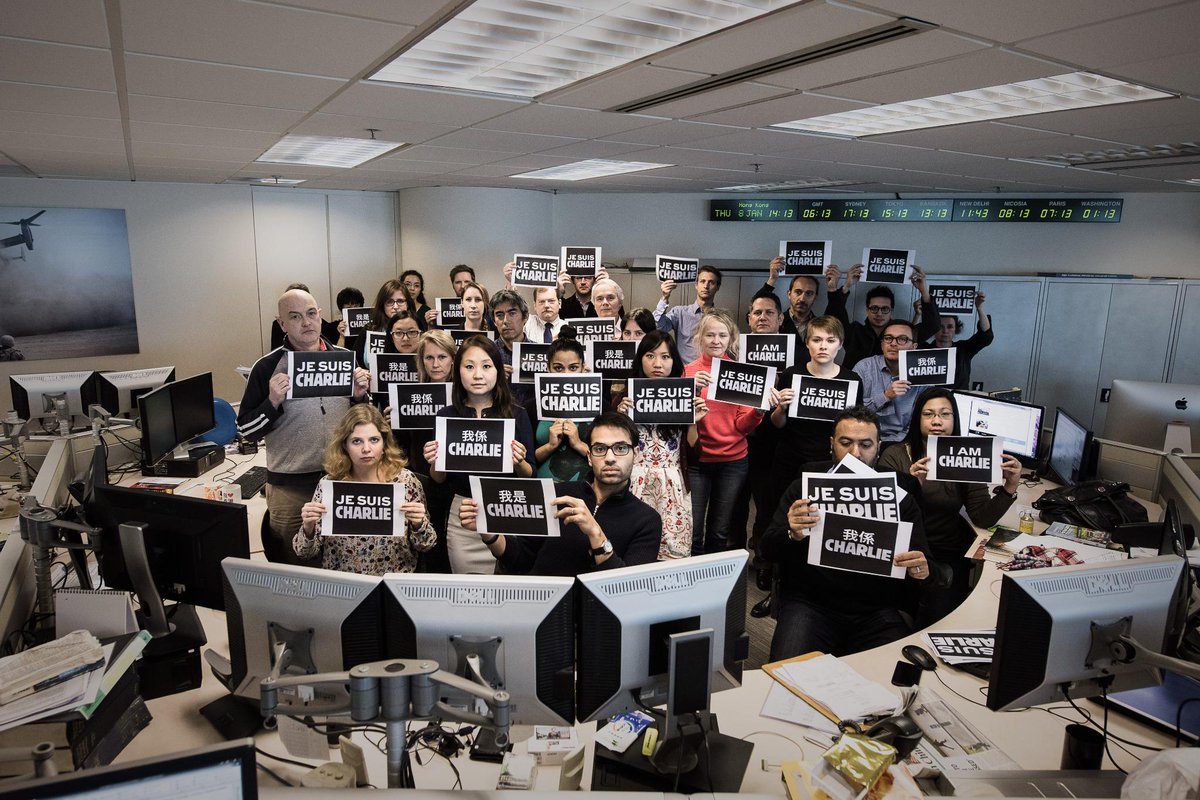 #JeSuisCharlie Hommage de notre rédaction à Hong Kong #AFP