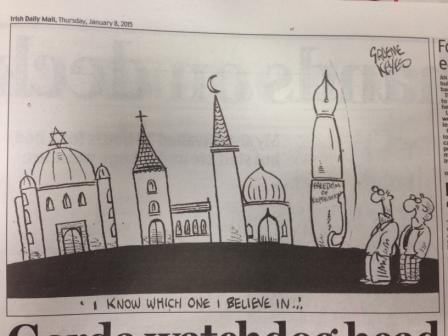 Graeme Keyes in the #Irish Daily Mail reacted to #CharlieHebdo with this cartoon