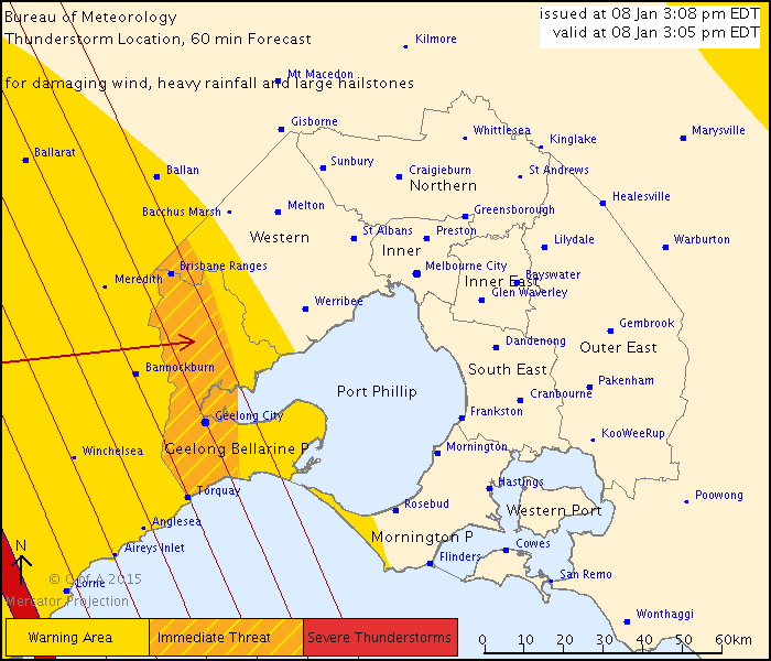 theheraldsun's tweet photo. Bureau of Meteorology issue severe thunderstorm warning for greater Melbourne area http://t.co/BauDfgbTFG http://t.co/fVgK276p9P