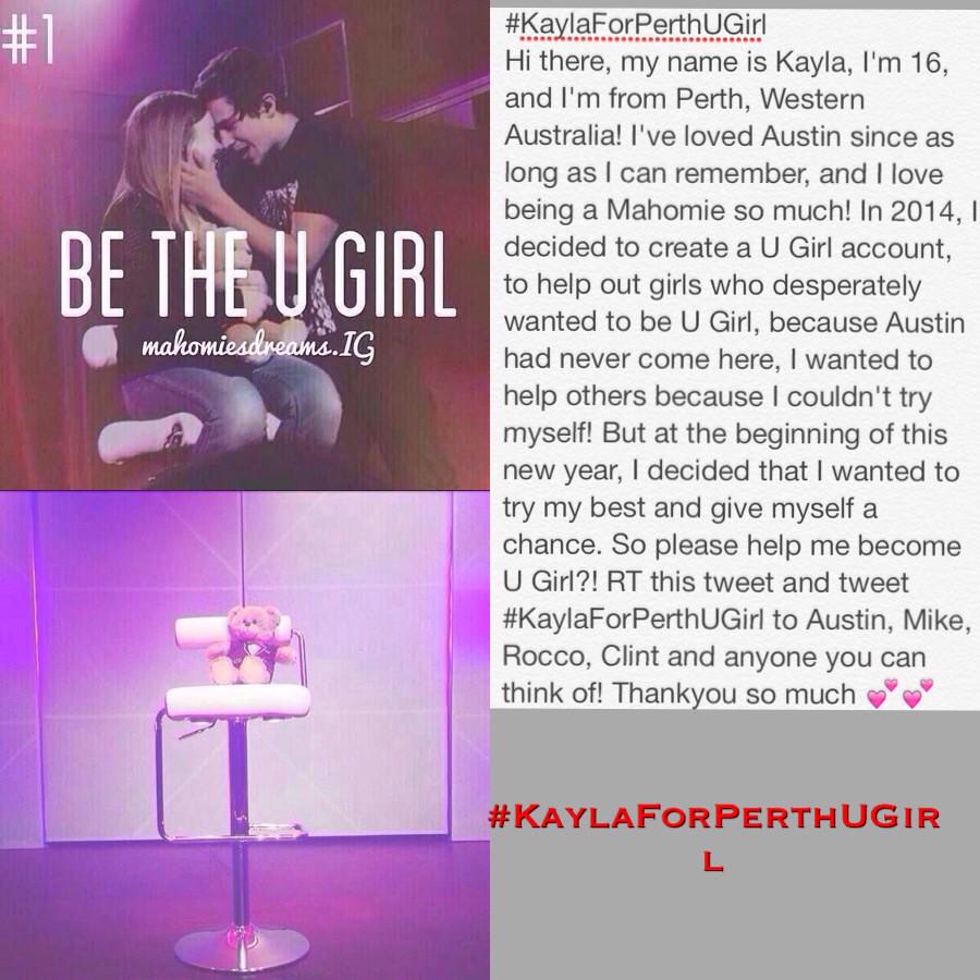 OperationUGirl's tweet photo. My U Girl Petition, please RT and tweet #KaylaForPerthUGirl 💕 @AustinMahone @blumsteinmike http://t.co/9p8x9x5HT2