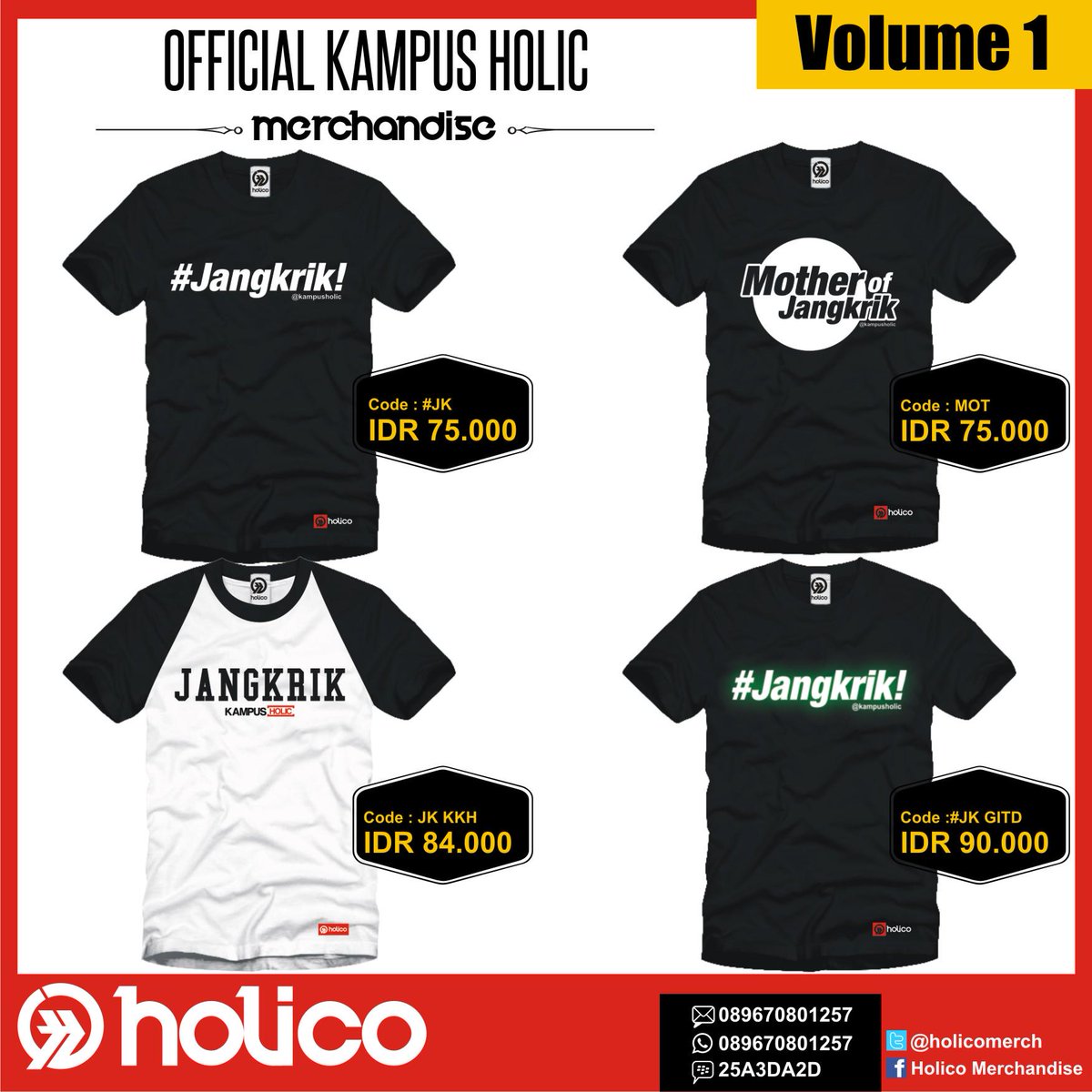 kampusholic's tweet image. silahkan di order sob..RT #holicomerch: Pre Order Bulan Januari 2015| Volume 1