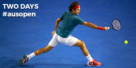 AustralianOpen's tweet photo. Did you hear that @rogerfederer? Just two more days to go! #ausopen http://t.co/mjkQmCiGkh