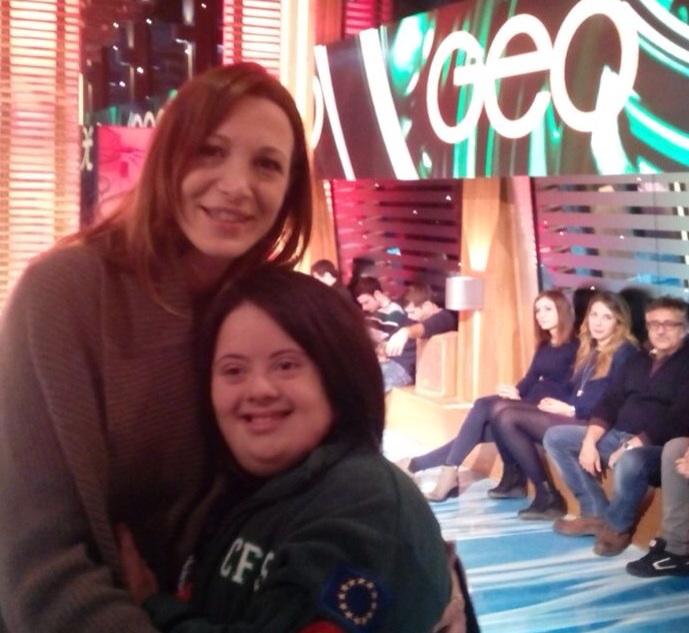 Con Monica,#volontaria CFS.Ragazzi con sindrome di down a difesa delle riserve.Progetto #CFS e #AIPD