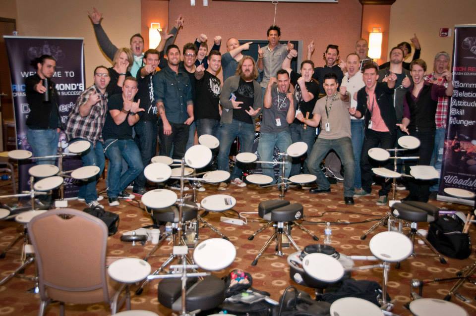 woodshedart's tweet photo. #tbt - @RichRedmond Drummer Weekend 2013 #DrummerWeekend #RichRedmond #Woodshed #StageArt #DrumClinic http://t.co/YqoAyki9D1