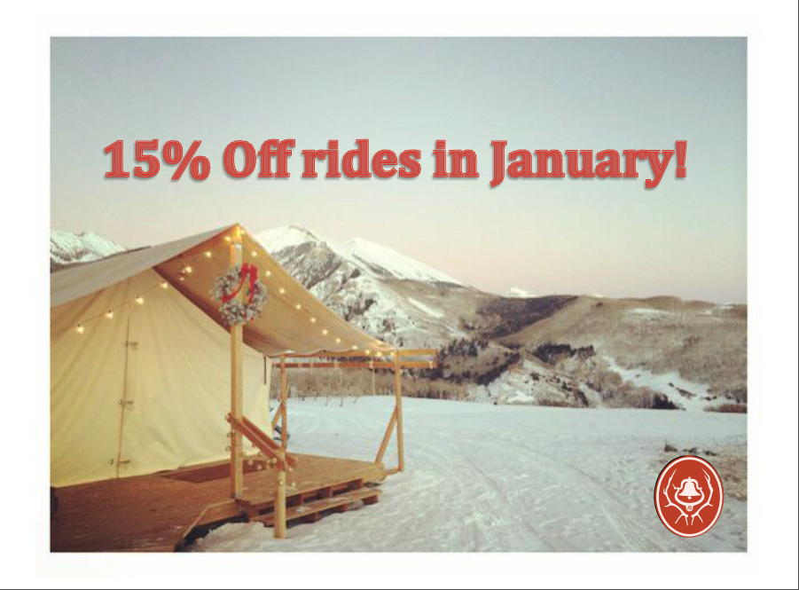 Still haven't gone on a Dinner Sleigh Ride yet? Get 15% off our rides in January! bit.ly/1zeGOBP #Telluride