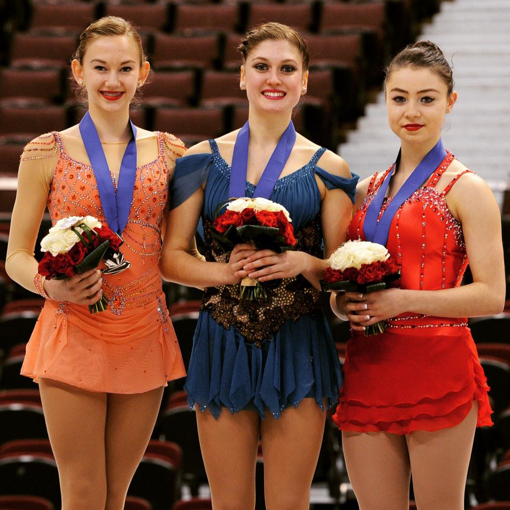 SkateCanada's tweet photo. #ThrowbackThursday The #CTNSC14 junior women's podium. Find out who will end up there tonight! #CTNSC15 http://t.co/hvBCx08tne