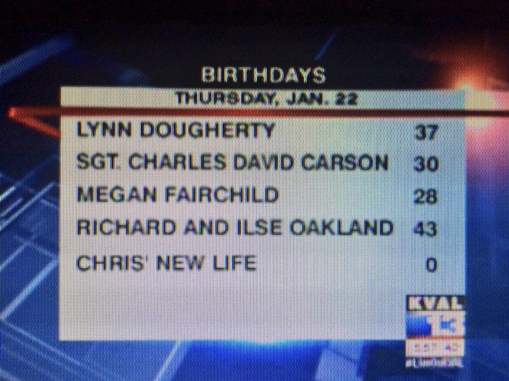 WesleighOgle's tweet image. Oh yea...and @cwrightKVAL's new life got a birthday shoutout #liveonKVAL this morning...