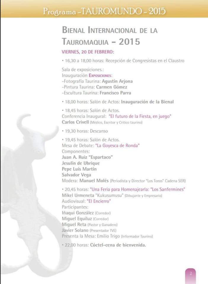 tauraula's tweet photo. .
Programa II Bienal Internacional de Tauromaquia @TauromundoRonda 
http://t.co/YtVGiSBbVM http://t.co/1V6QuHSHwe