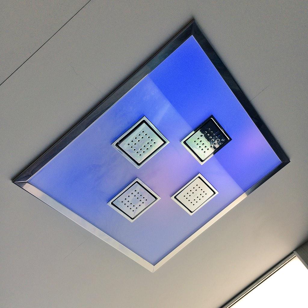 Kohler's tweet image. See the beautiful, customized lighting available in our new DTV+ Showering System #OnlyKohler #KBIS2015