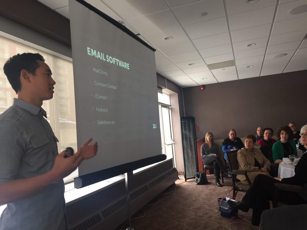 zutweets's tweet image. Albert takes the stage to talk CASL compliant tactics, @KeziaClaire had great advice if you're curious about the law!