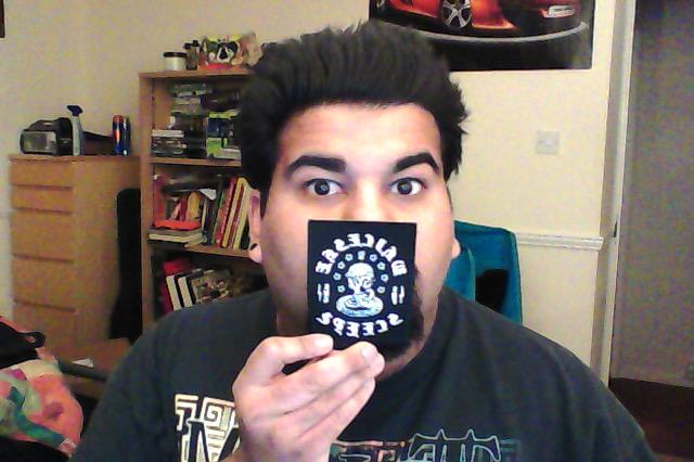 metal_tank's tweet photo. @MetalHammer check it out, I stuck it to my face! #SleepsPatch http://t.co/HXb9YosgUq