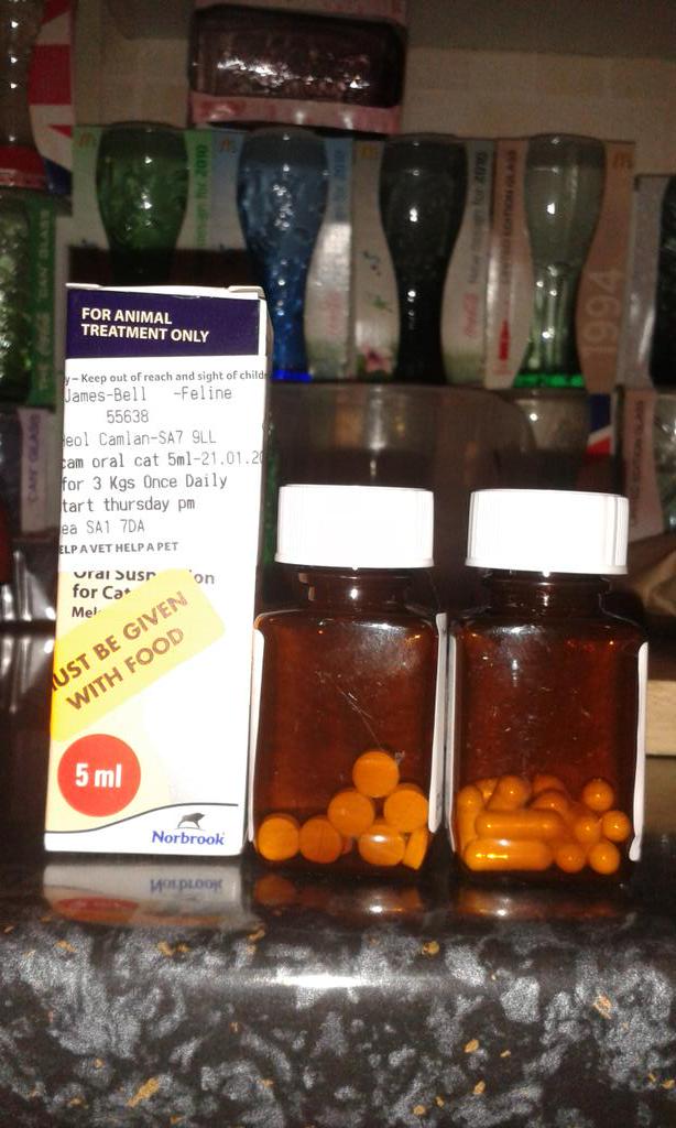 Oh no, I've got a water infection. Here are my meds.