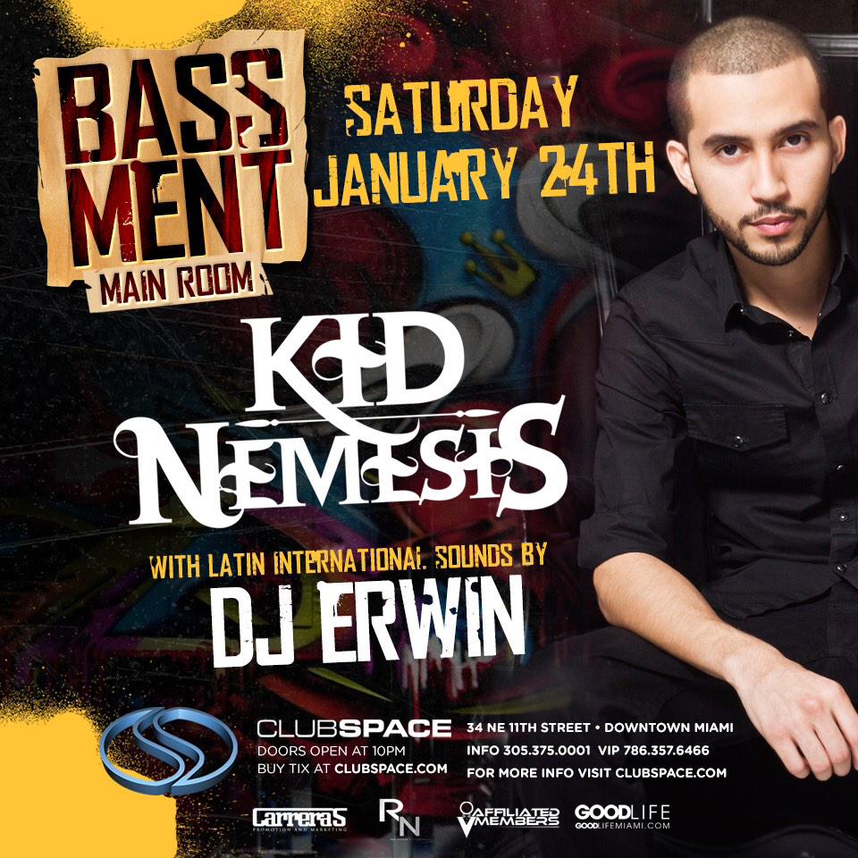 AMP1GROUP's tweet photo. Saturday night @KidNemesis is BACK!!! @ClubSpaceMiami • Just Say "AMP1" at the door for NO COVER Til 1am http://t.co/fKy1YaI04F