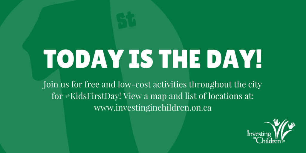 InvestChildren's tweet photo. Today is #KidsFirstDay! Join us for free or low-cost activities throughout #LdnOnt. More at: http://t.co/ANK7OUKgyZ http://t.co/PFflpbhe6a
