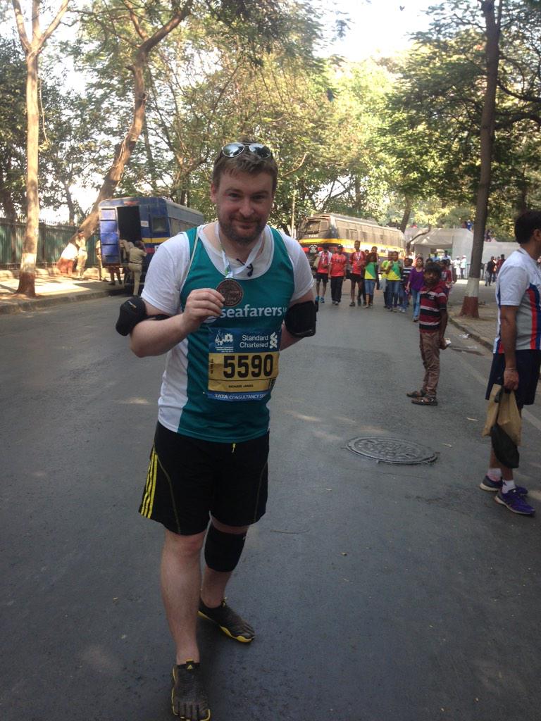 rmjames2279's tweet photo. Run 2 for @Seafarers_UK done with thanks to @Gulftainer for their sponsorship. #SCMM15 #mumbaimarathon http://t.co/ITSiXw5XEq