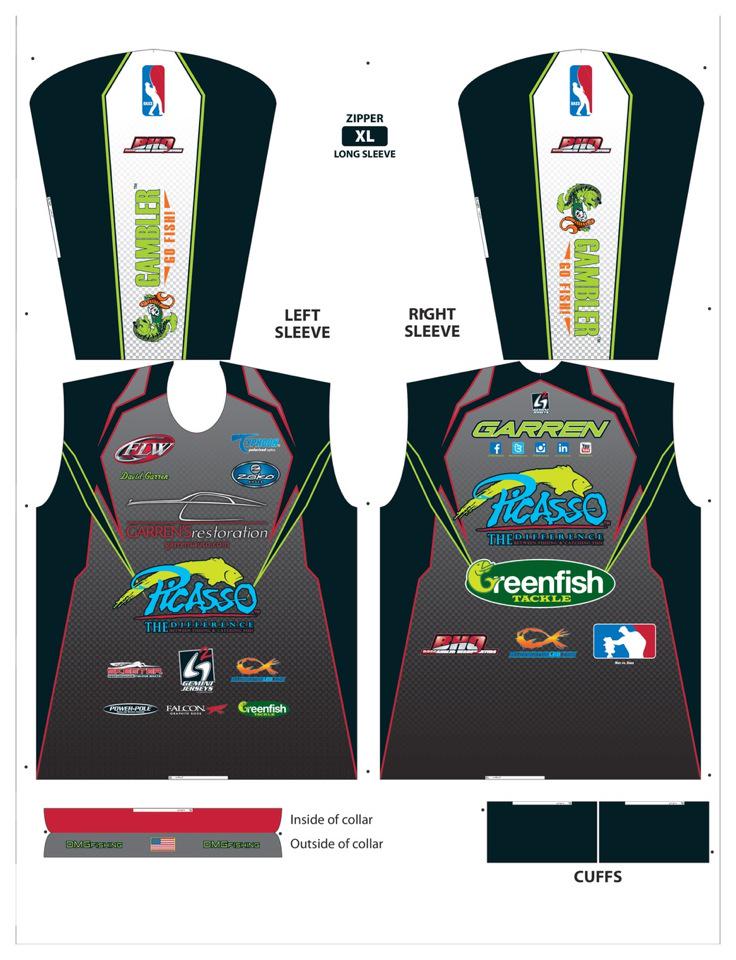 Here's my final proof of my 2015 jersey. Thank you to <a href="/G2Gemini/">G2 Gemini</a> <a href="/PicassoLures/">PicassoLures</a> <a href="/GreenfishTackle/">Greenfish Tackle</a> <a href="/gamblerlures/">Gambler Lures</a>