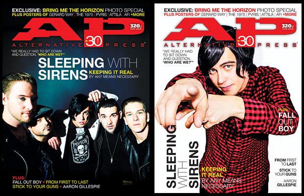 Sleeping With Sirens will be featured on the cover of the upcoming issue of Alternative Press Magazine