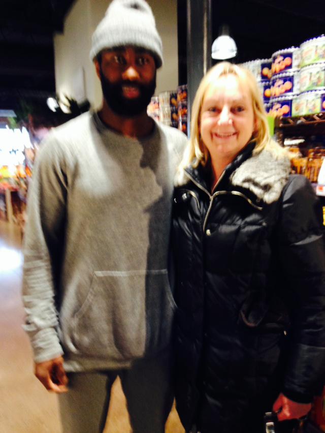 Breakfast with Mr. Revis before the game in Sunday! He wanted to know all about Heath students !