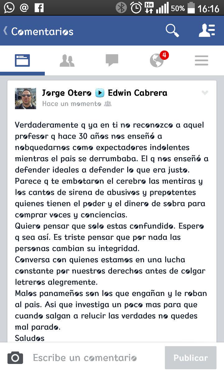 jorgeoteroa's tweet photo. @EdwinECabreraU no se si ves tu fb. Te escribi algo el domingo pero creo q no lo leiste. Ojala lo hubieras hecho http://t.co/32AGp9BpHQ
