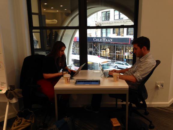SolveForS's tweet image. Hard at work, @CivicHall opening day!