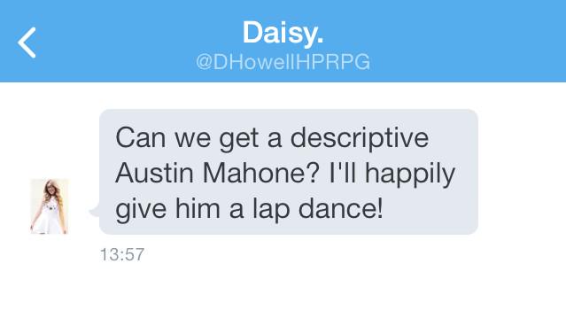 RiversHighRPx's tweet image. GUYS are you horny and descriptive?!Daisy will give you a lap dance if you join as Austin Mahone !