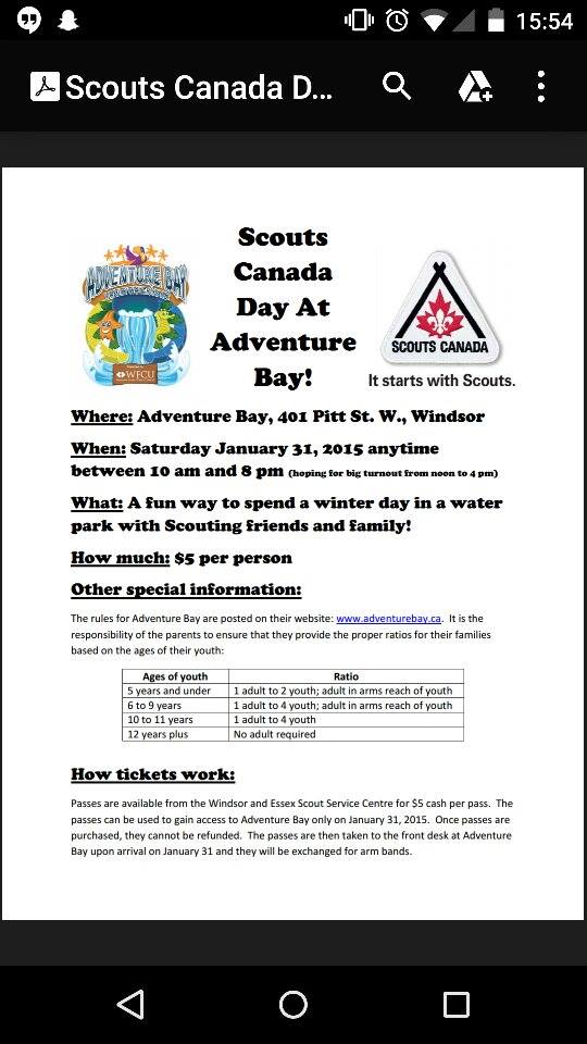 Can't wait to see everyone at Adventure Bay on the 31st! #windsorscoutsdostuff