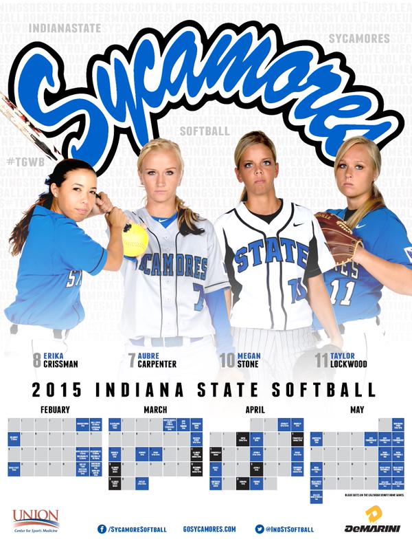 PosterSwag's tweet photo. Check out the @IndStAthletics @IndStSoftball schedule poster! Really well done! RETWEET this if you like it! http://t.co/gQdVCD9rLP