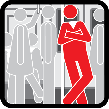 NYCTSubway's tweet photo. Donβt be a #polehog. Leave room for others to hold on. In other words, share the pole. #CourtesyCounts http://t.co/LjXx11gHQh