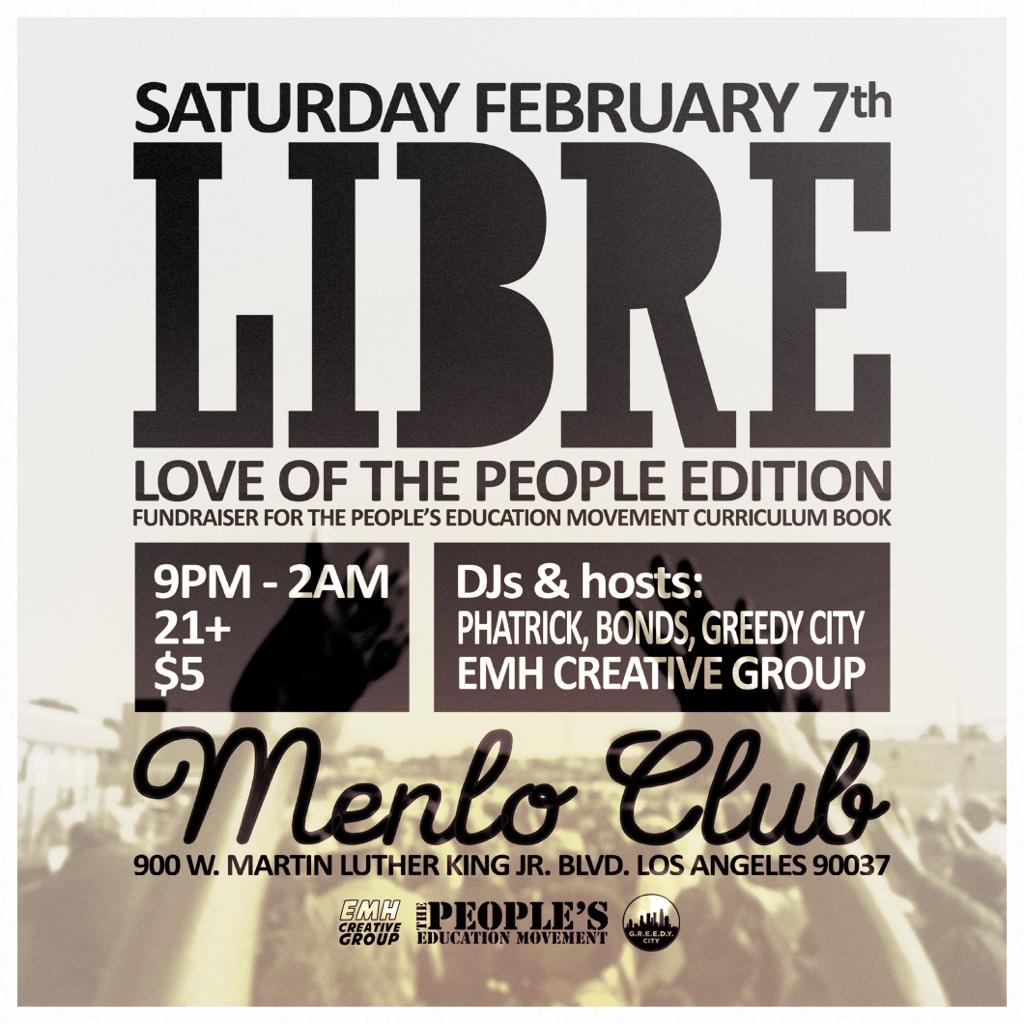 LibrePartyLA's tweet photo. 1st LIBRE of 2015: Feb 7 in South LA! http://t.co/RkGmbYOz5Y
