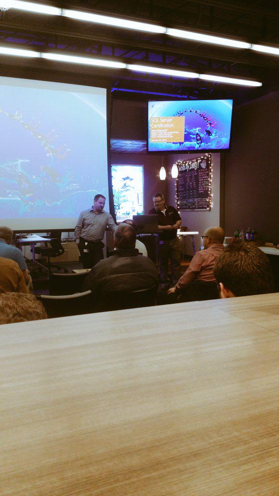 ronaldcarrell's tweet image. At #Apparatus for #IndyPASS. Talking about #SQLSERVERCertification with @John_Deardurff