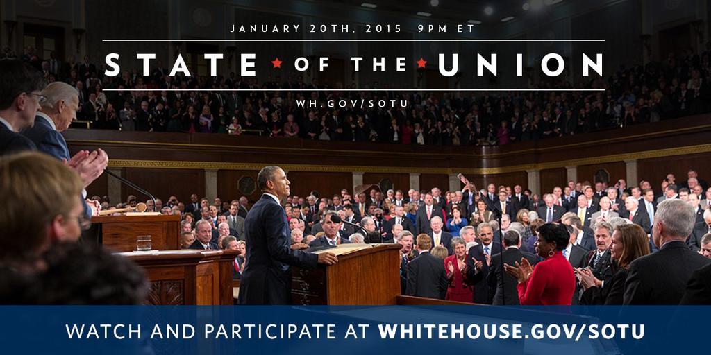 VP44's tweet photo. Watch -- and participate -- in tonight's State of the Union address. Here's how → http://t.co/8fGyktHNco http://t.co/sJ387sgZq3