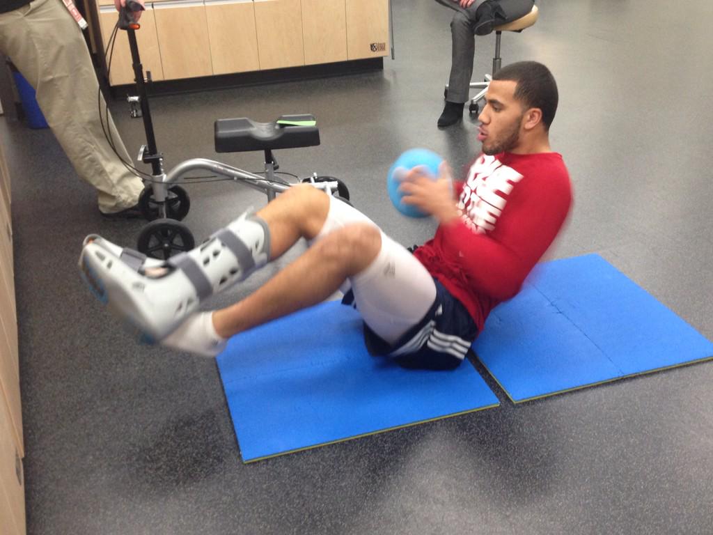 BadgerMBB's tweet photo. No rest for the injured. #OnTheRoadBack http://t.co/gAJCjVwlYR