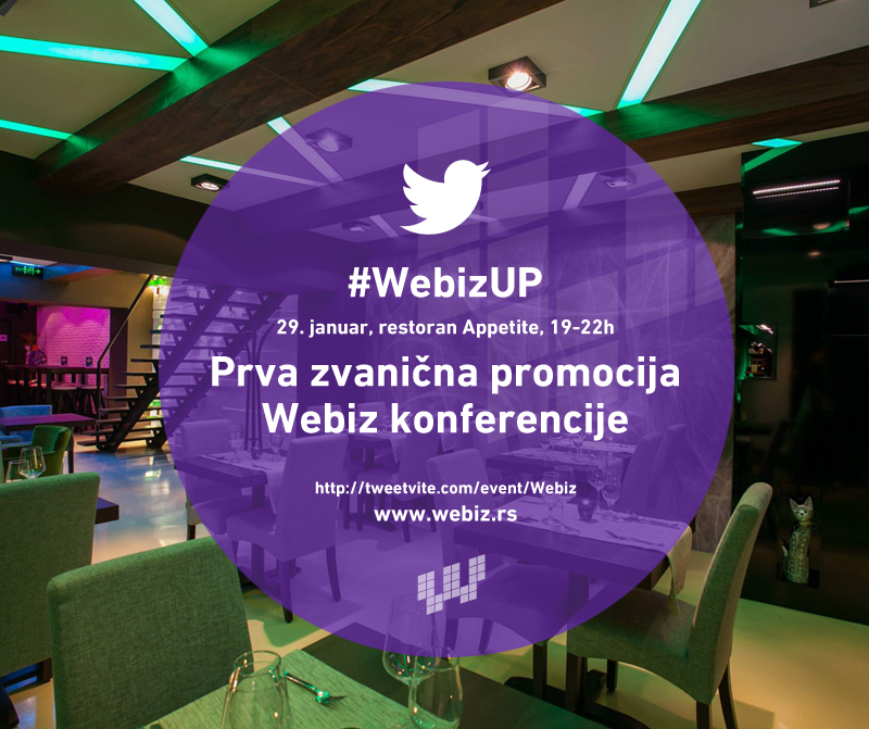 appetite_Bg's tweet photo. Prva zvanična promocija #Webiz konferencije održaće se u četvrtak, 29. januara od 19 do 22h. Dobrodošli :) http://t.co/Is4dgFeJHI