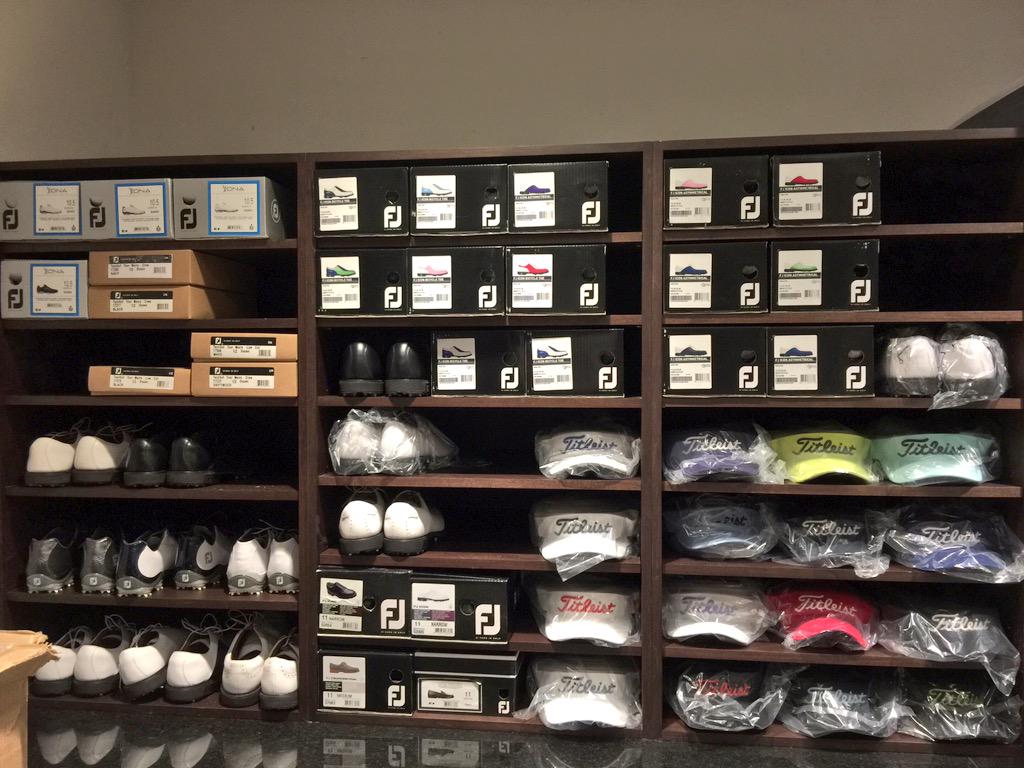 IanJamesPoulter's tweet photo. Store room looking good now. #Footjoy #Titleist growing nicely. http://t.co/PwQ9gHLQGn