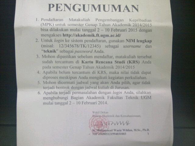 MKHerliansyah's tweet photo. Jadwal KRS bagi yg mengambil MPK, irisannya hanya tanggal 9-10 Feb @HMTIUGM_pwk @IEGMU2014 @IEGMU13 @IEGMU2012 http://t.co/8ed4D3BBMR