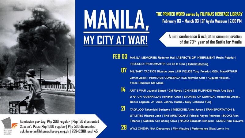 ayalamuseum's tweet photo. Manila, My City At War: A mini conference and exhibit in commemoration of the #BattleForManila @fil_heritage http://t.co/RK7cbxyKko