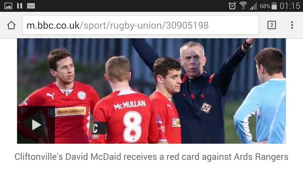 steky8's tweet photo. @NIFootballDaily @nifootball @OfficialIrishFA couple of snaps from my so called head butt #brutaldecision http://t.co/MYPnnGCfoT
