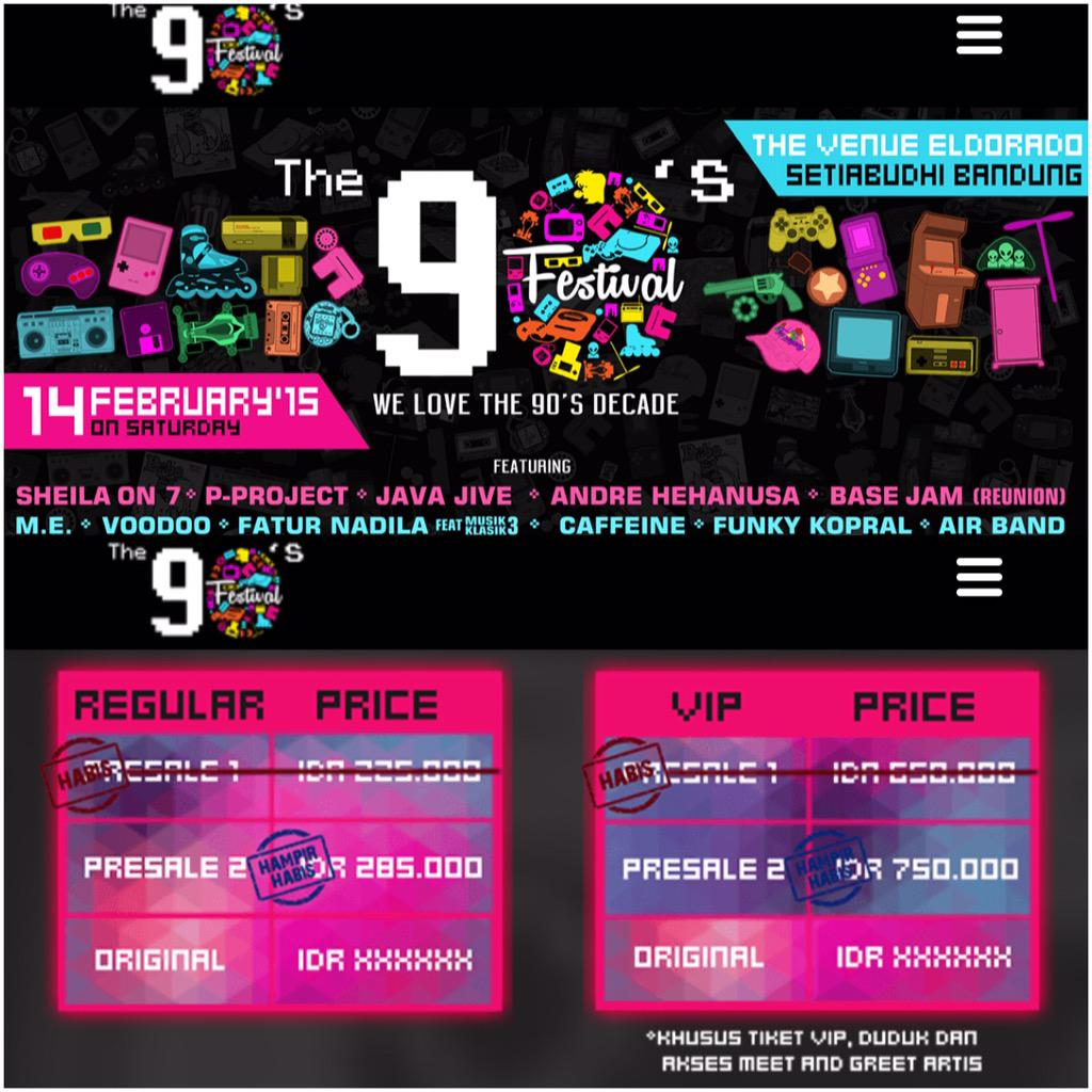 the90sfestival's tweet photo. Mention temen kamu yg 90an bgt dan akn dtg ke acara ini krn stok presale menipis! http://t.co/1ZOVWRqB1a @audioasyofa @wisnu_groove