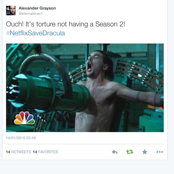 save_dracula's tweet photo. @eternaldrac1 says how we how feel about Dracula not having a second season. 😮🌻
#NetflixSaveDracula http://t.co/Rs8UbtuVfq