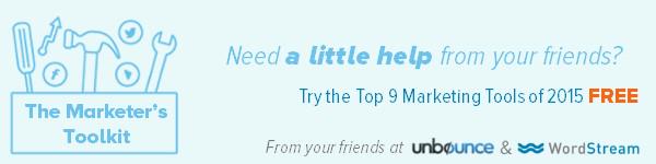 WordStream's tweet image. Try each of these 9 tools free &amp;amp; get exclusive discounts when you sign up: ow.ly/HDLNo  #marketerstoolkit