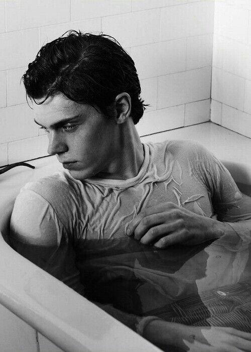 My 2 favorite things in one photo - evan peters and a nice warm bath... happy birthday to my man candy      
