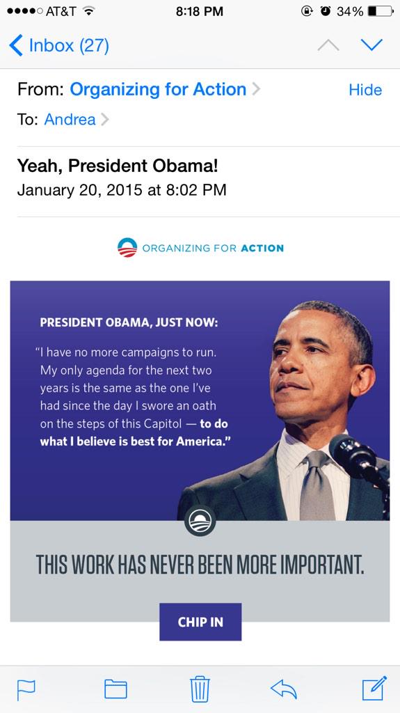 SuperAndrea's tweet photo. Don't waste any time do ha, @OFA. #panhandlerinchief http://t.co/SZF3Cwqqvl