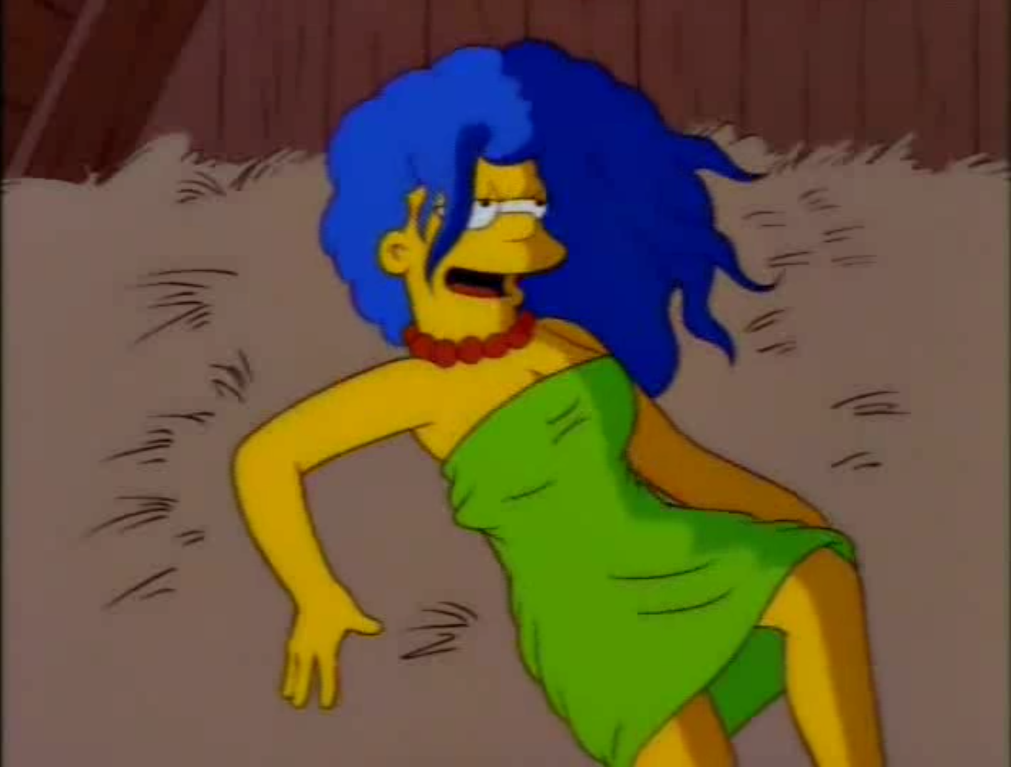 The Simpsons Marge Hair Down