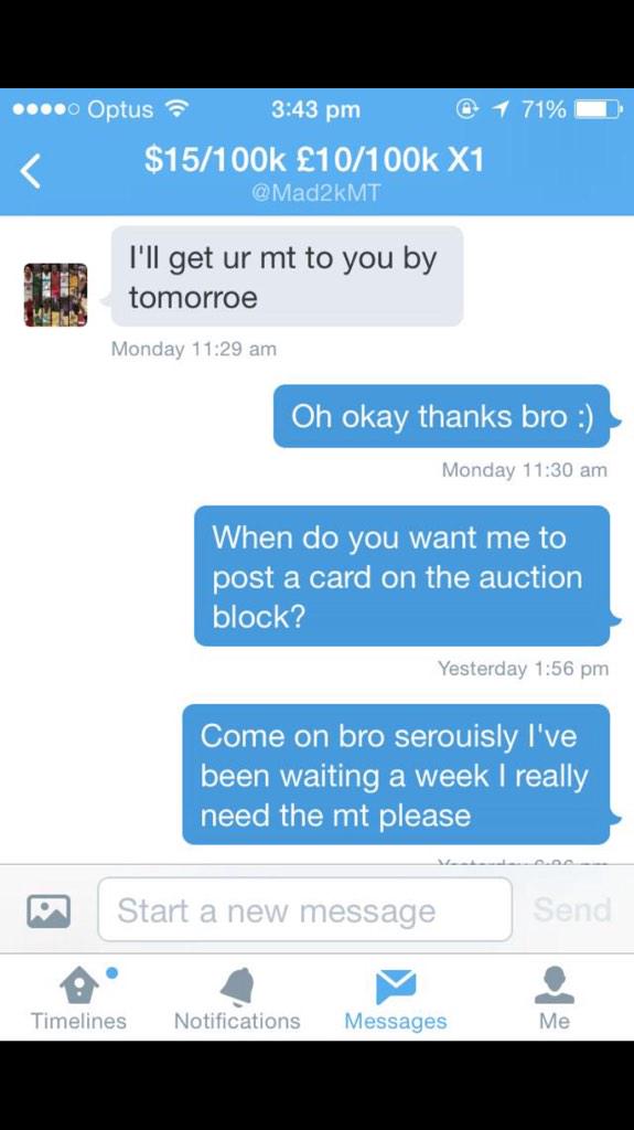 ScamDetectors's tweet photo. REPORT AND BLOCK @Mad2kMT (2/2) http://t.co/MhTSo8LQjB
