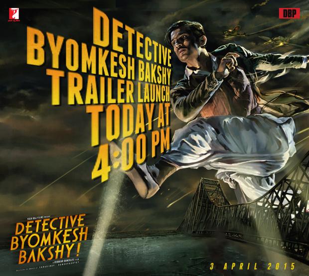 byomkeshbakshy's tweet photo. It's here! At last! No more teasers. It's time to unveil the first full trailer for DBB. Tune in today at 4.00 PM. http://t.co/prs7RkHPg0