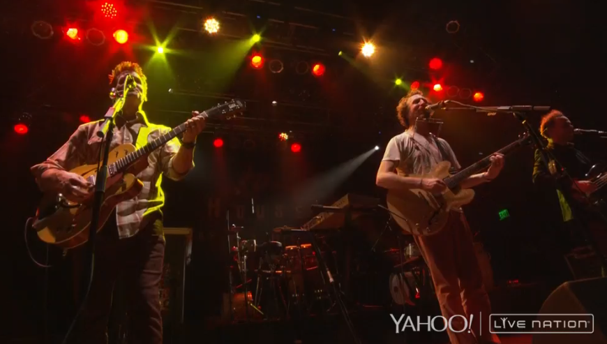 YahooMusic's tweet photo. You're looking at a #OneManWreckingMachine. @Guster #YahooLive Watch: http://t.co/dm3ub20jHx http://t.co/3e8zymSdwu